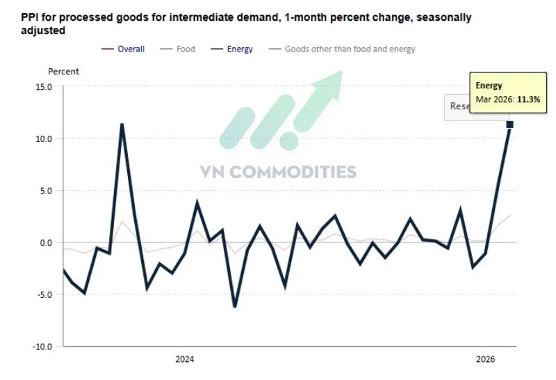 Lạm ph&aacute;t tập trung ở h&agrave;ng h&oacute;a đ&atilde; qua chế biến (+11.3% MoM)